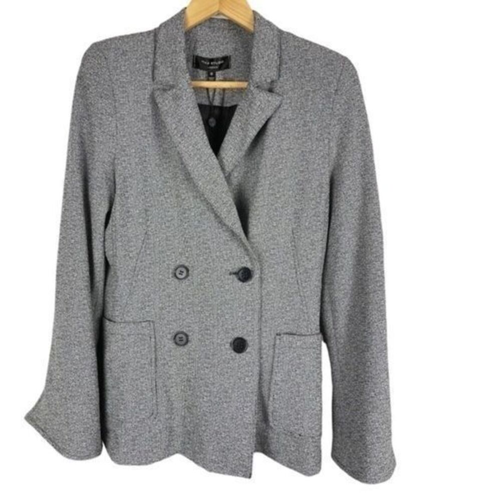 Max Studio London Tweed Like Blazer Black/White sz 10 NWT